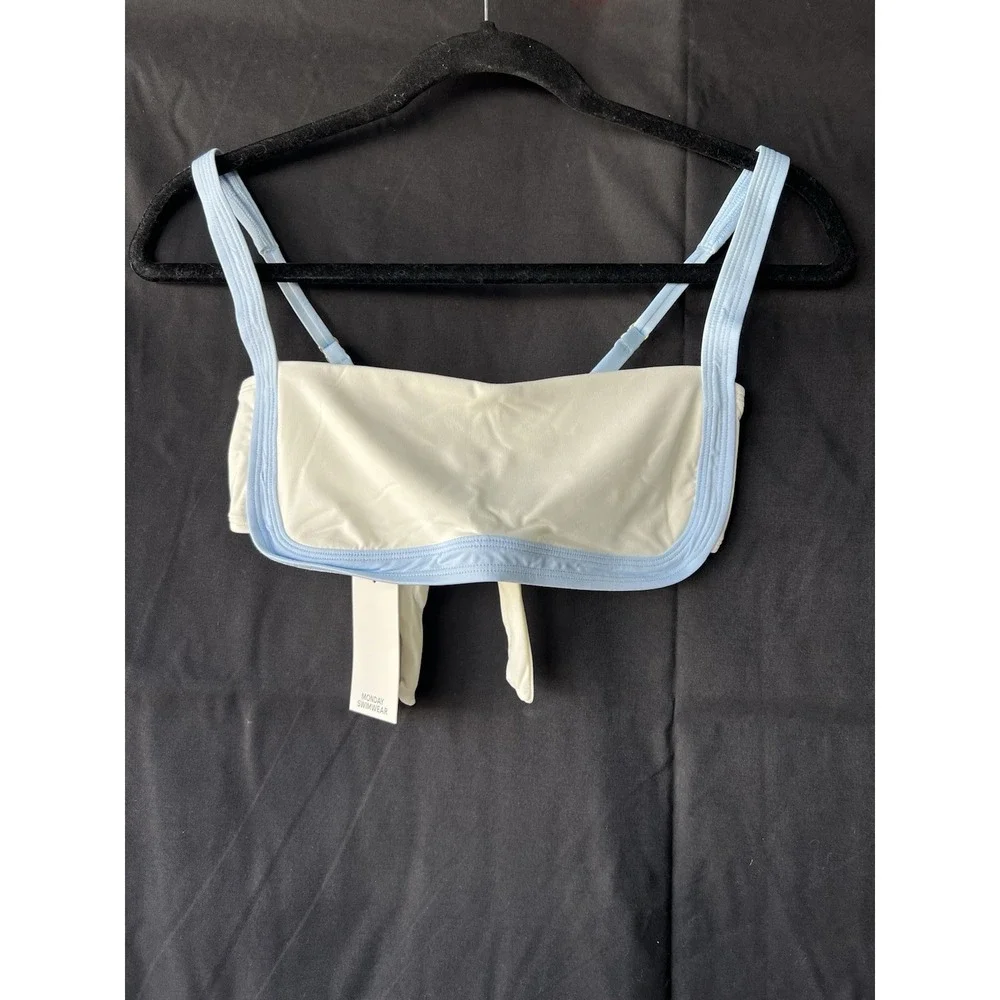 Monday Swimwear SANTORINI TOP - IVORY/SEA MIST- Size V ….b30